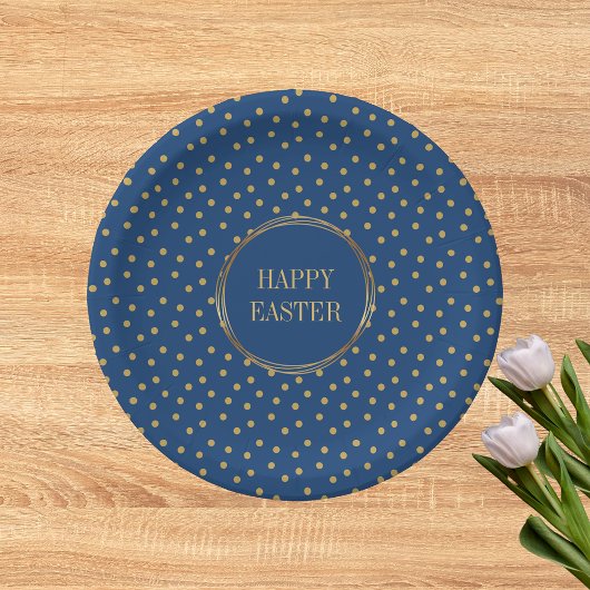 Schattigee moderne gouden polka dots Christelijk H Papieren Bordje