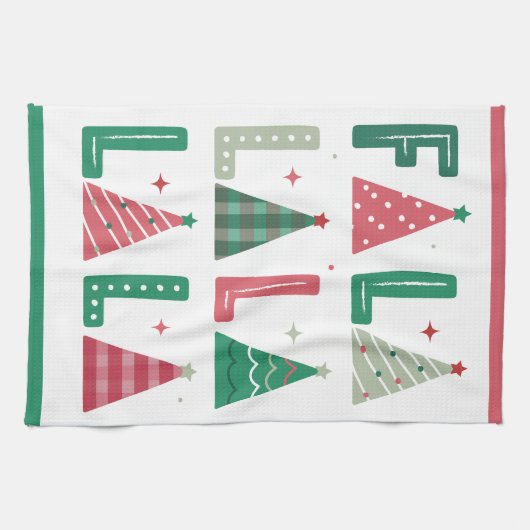 Schattigee moderne grillige fa la la theedoek (Horizontaal)