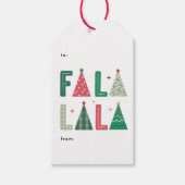 Schattigee moderne grillige Fa la La vakantie Cadeaulabel (Voorkant)