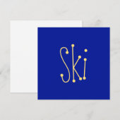 Schattigee moderne grillige skitekst op Royal Blue (Voorkant / Achterkant)