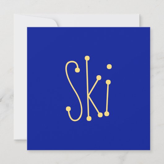 Schattigee moderne grillige skitekst op Royal Blue (Voorkant)