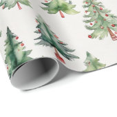 Schattigee moderne groene kerstbomen cadeaupapier (Rol Hoek)