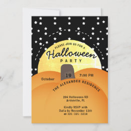 Schattigee moderne Halloween Party Grote Oranje Po Kaart