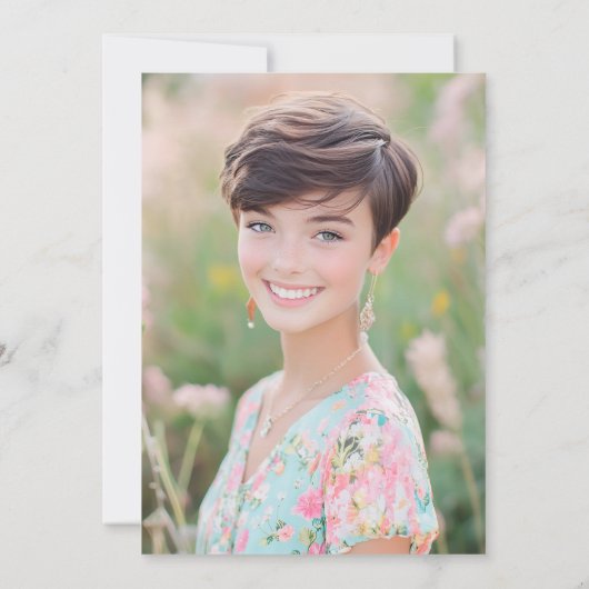 Schattigee moderne hand getekende foto afstudeerfe kaart (Achterkant)