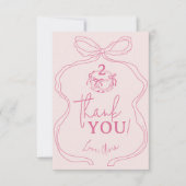 Schattigee moderne handgetekende boog roze meisje  bedankkaart (Voorkant)