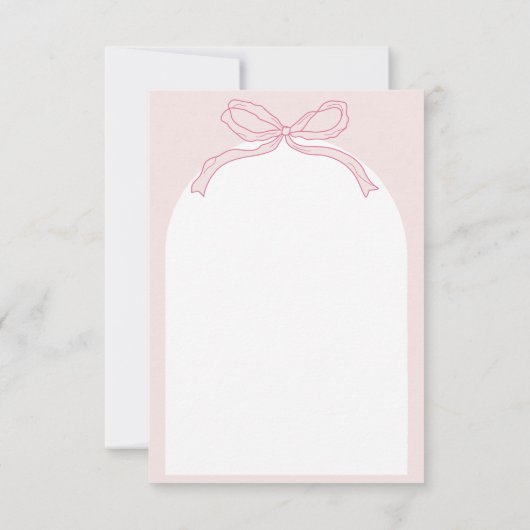 Schattigee moderne handgetekende boog roze meisje  bedankkaart (Achterkant)
