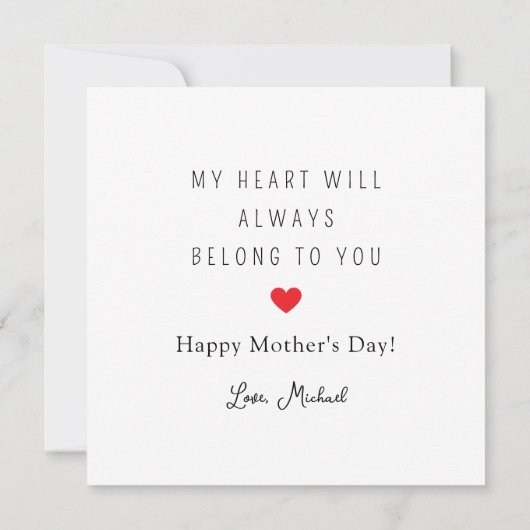 Schattigee moderne hart Moederdag Kaart (Achterkant)