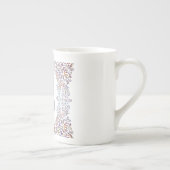 Schattigee moderne harten en bloemen omlijst lette porselein kop (Rechts)