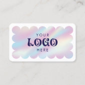 Schattigee moderne holografische Logo QR-code wimp Visitekaartje (Voorkant)