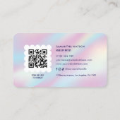 Schattigee moderne holografische Logo QR-code wimp Visitekaartje (Achterkant)