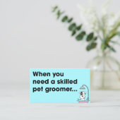 Schattigee moderne hondenverzorger verwende puppy visitekaartje (Staand voorkant)