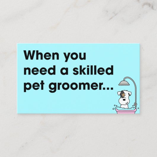 Schattigee moderne hondenverzorger verwende puppy visitekaartje (Voorkant)