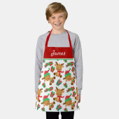 Schattigee moderne kerst rendier gepersonaliseerde schort (Gedragen)