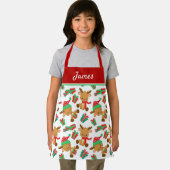 Schattigee moderne kerst rendier gepersonaliseerde schort (Insitu)