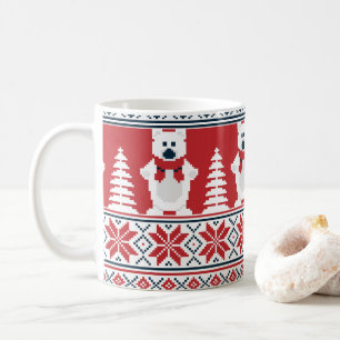 Schattigee & Moderne Kerst Sneeuwman gebreid Koffiemok