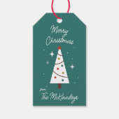 Schattigee moderne kerstboom  cadeaulabel (Voorkant)