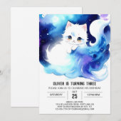 Schattigee Moderne Kitten Verjaardag Kaart (Voorkant / Achterkant)