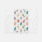 Schattigee moderne kleurrijke leuke dinosaurus Kin Fleece Deken (Voorkant (Horizontaal))