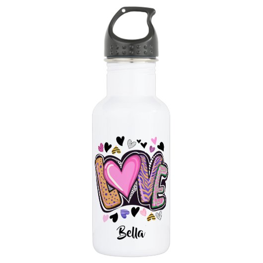Schattigee moderne kunst - Valentijn's Day Waterfles (Voorkant)