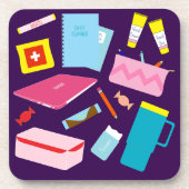 Schattigee moderne leerkracht must-haves levert On Bier Onderzetter (Voorkant)