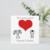 Schattigee moderne leuke doodle bruidegom bruiloft kaart (Staand voorkant)