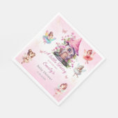 Schattigee moderne magische fee boho roze bloement servet (Hoek)