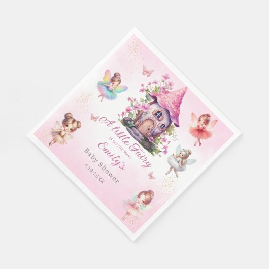 Schattigee moderne magische fee boho roze bloement servet (Hoek)