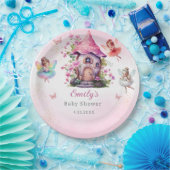 Schattigee moderne magische fee roze bloementuin papieren bordje (Feest)