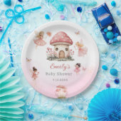 Schattigee moderne magische fee roze bloementuin papieren bordje (Feest)