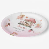 Schattigee moderne magische fee roze bloementuin papieren bordje (Gekanteld)