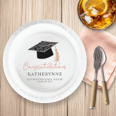Schattigee moderne meisjesafstudeerfeest papieren bordje