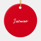 Schattigee moderne minimalistische rood-witte kall keramisch ornament (Voorkant)