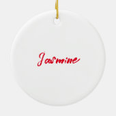 Schattigee moderne minimalistische rood-witte kall keramisch ornament (Achterkant)