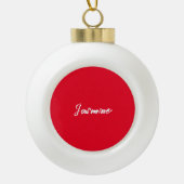 Schattigee moderne minimalistische rood-witte kall keramische bal ornament (Voorkant)