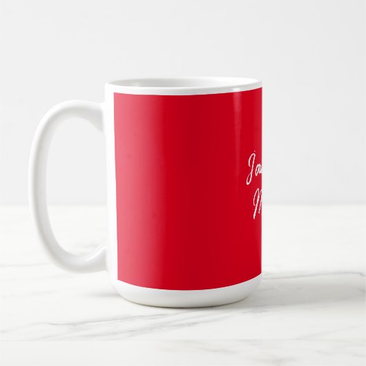 Schattigee moderne minimalistische rood-witte kall koffiemok (Links)