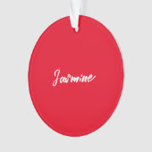 Schattigee moderne minimalistische rood-witte kall ornament (voorkant)