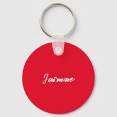 Schattigee moderne minimalistische rood-witte kall sleutelhanger (Voorkant)