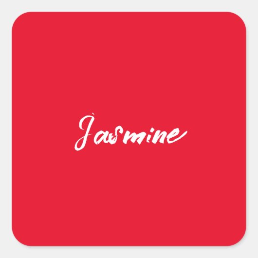 Schattigee moderne minimalistische rood-witte kall vierkante sticker (Voorkant)