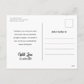 Schattigee Moderne Mistletoe Blauwe Kerstkrans Fot Feestdagenkaart (Achterkant)