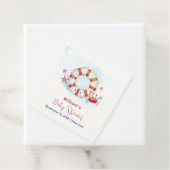 Schattigee moderne nautische krab zeester Baby sho Bedankjes Labels (In situ)