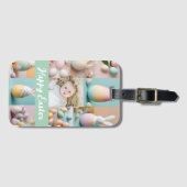 Schattigee moderne paascollage Pastel plakboek fot Bagagelabel (Voorkant (horizontaal))