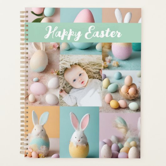 Schattigee moderne paascollage Pastel plakboek fot Planner (Voorkant)