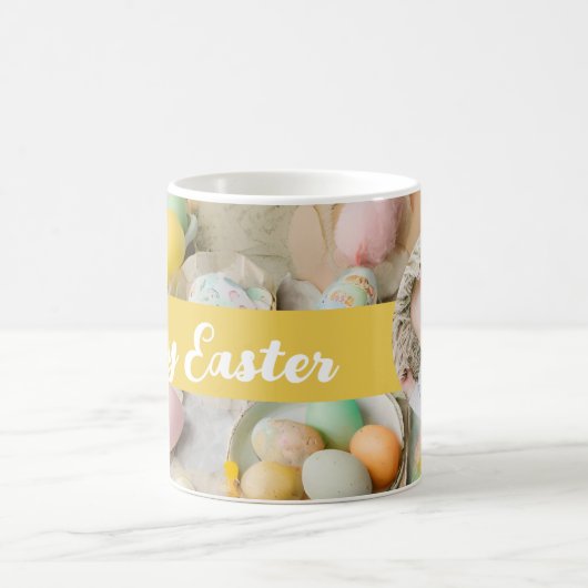 Schattigee moderne paascollage plakboek foto koffiemok (Center)