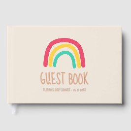 Schattigee moderne regenboog Roos Gold Foil Baby s Gastenboek