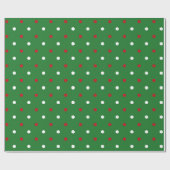 Schattigee moderne rode groene witte polka stippen cadeaupapier (Vlak)