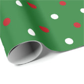 Schattigee moderne rode groene witte polka stippen cadeaupapier (Rol Hoek)