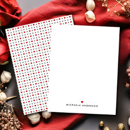 Schattigee moderne rode harten & XO's aangepaste n Notitiekaartje