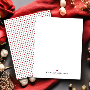 Schattigee moderne rode harten & XO's aangepaste n Notitiekaartje