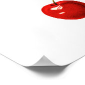 Schattigee Moderne  Rode Kersen Leuke Tafel Grafie Poster (Hoek)