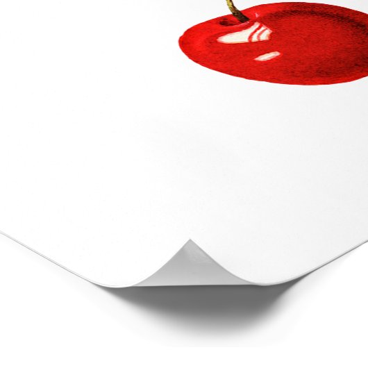 Schattigee Moderne  Rode Kersen Leuke Tafel Grafie Poster (Hoek)